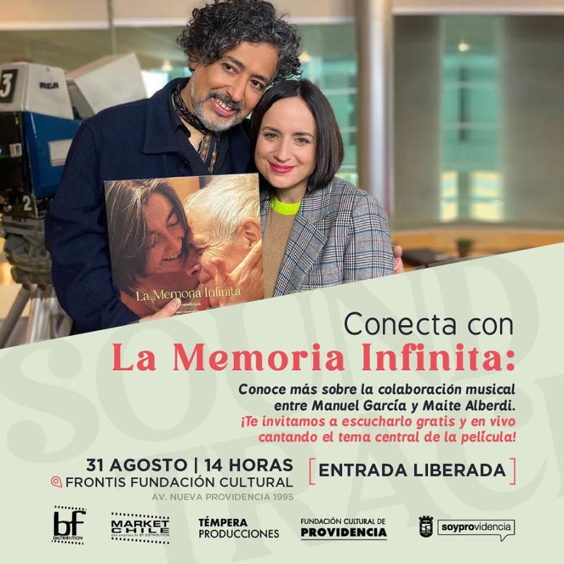 Concierto gratuito del cantante nacional Manuel García, intérprete de la pieza musical central de "La memoria infinita".