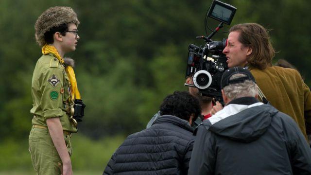 Wes Anderson filmando Moonrise Kingdom (2012).