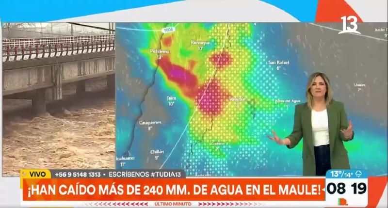 Han caído más de 240 milímetros de agua en el Maule