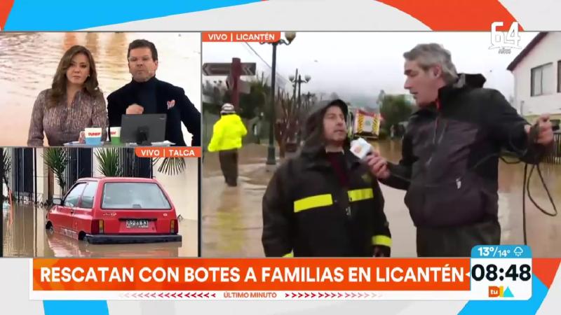 Vecinos están refugiados en segundos pisos de sus casas en Licantén