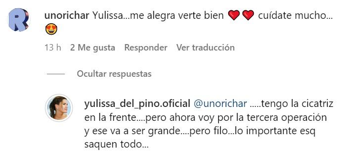 Yulissa del Pino está a la espera de una tercera operación