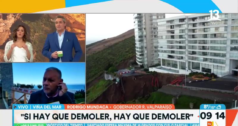 "Si hay que demoler, hay que demoler": Gobernador Mundaca tras nuevo socavón en Viña del Mar