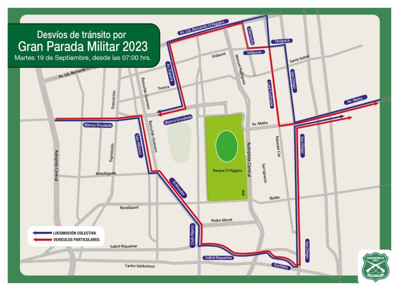 Cortes de tránsito en Santiago: Desvíos por el Te Deum Ecuménico y por la Parada Militar