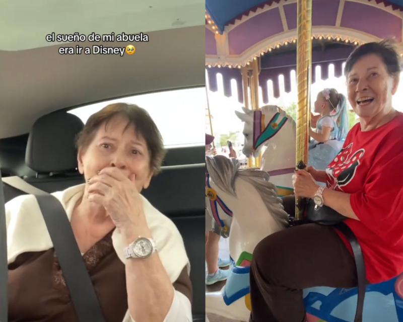 Nieta cumple sueño de su abuela: Siempre quiso ir a Disney