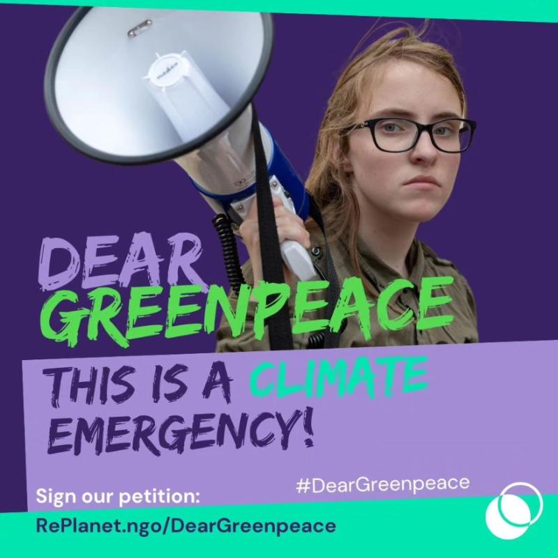 Activista se enfrenta a Greenpeace