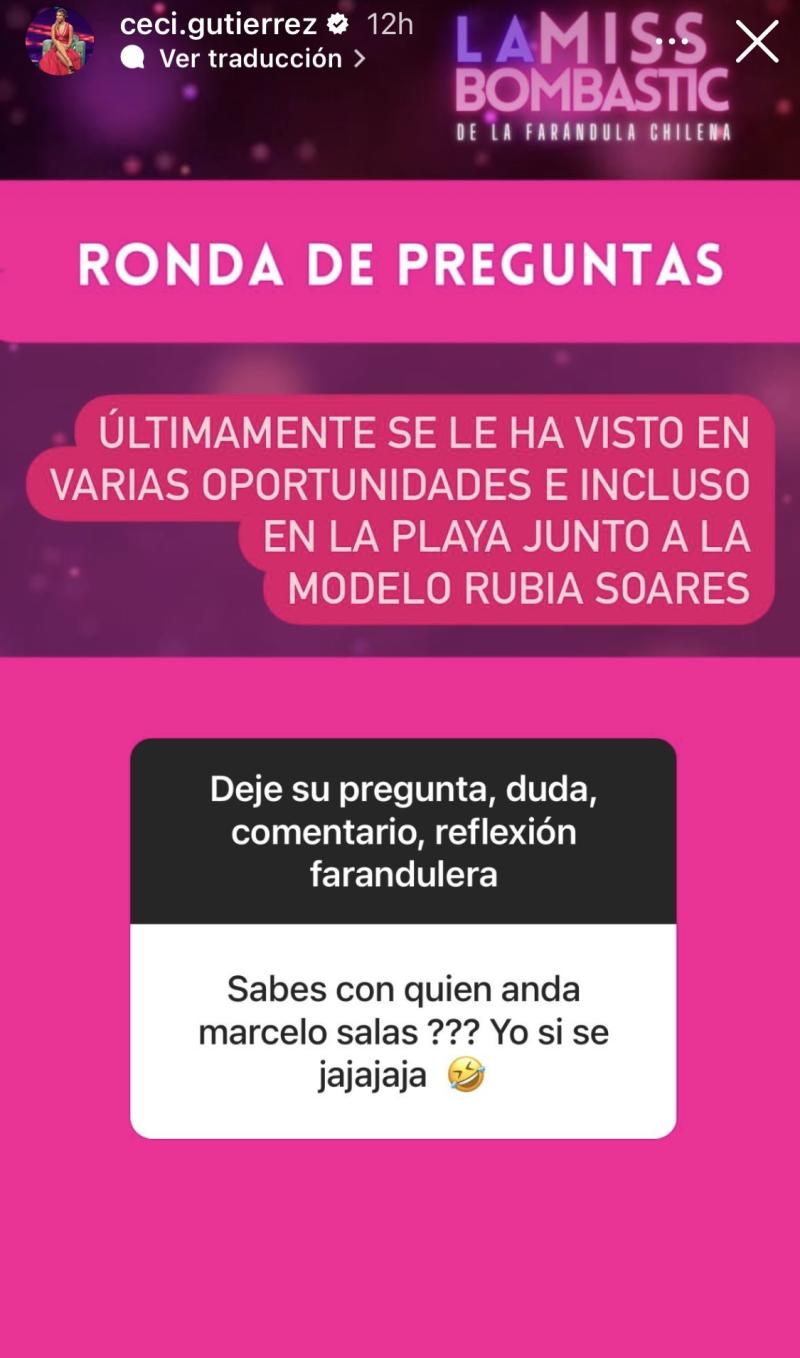 Cecilia Gutiérrez asegura que Marcelo Salas estaría saliendo con Rubia Soares