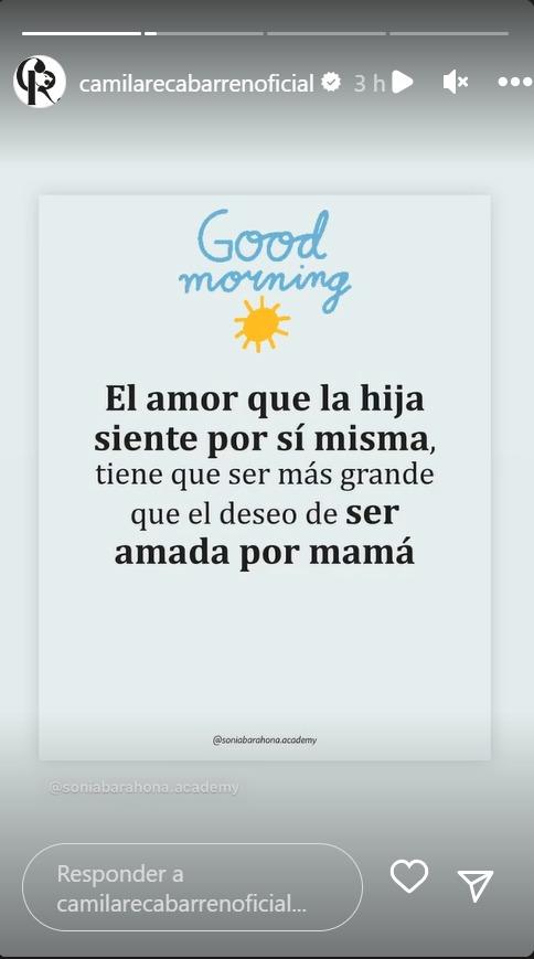 Mensaje de Camila Recabarren