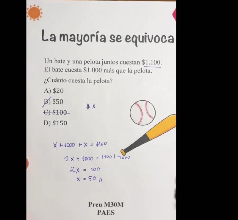 Reusltado del ejercicio matemático