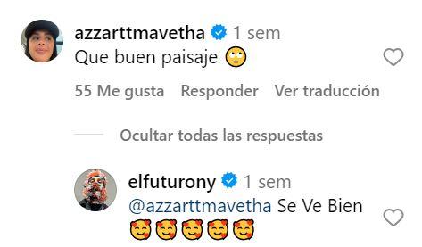 Comentario de Azzartt Maveth y El Futuro - Instagram