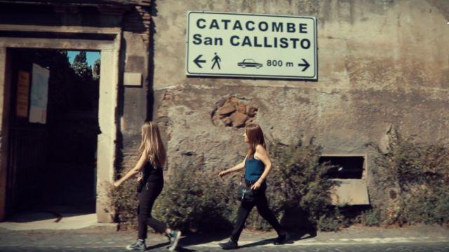 Entrada de las catacumbas de San Callisto.