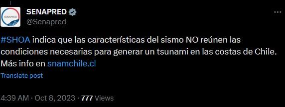 Temblor de mediana intensidad sacudió a nuestro país