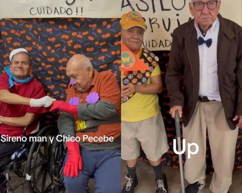 Adultos mayores sorprenden con disfraces de Halloween