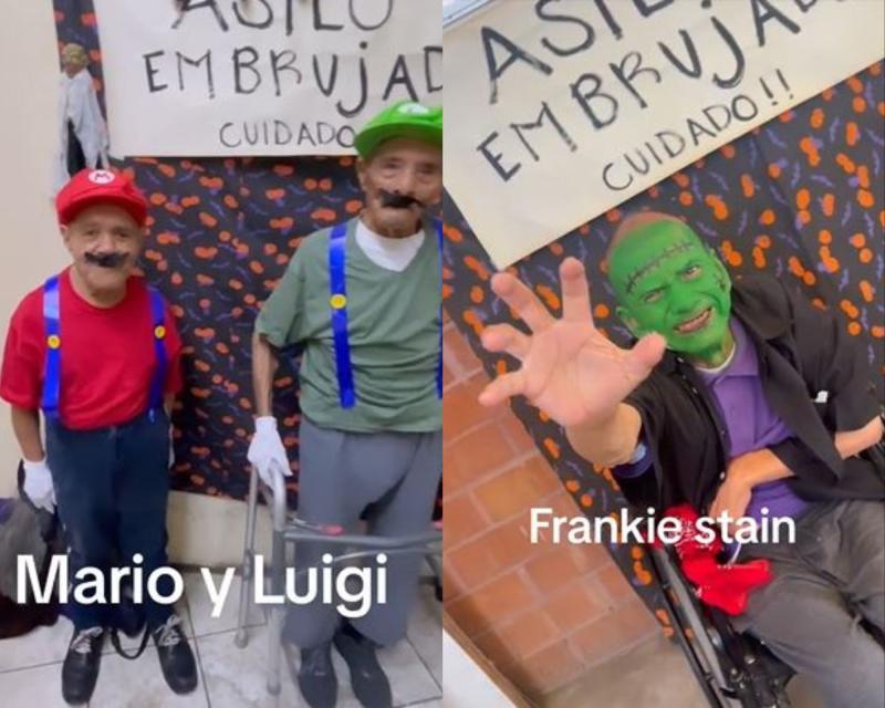 Adultos mayores sorprenden con disfraces de Halloween