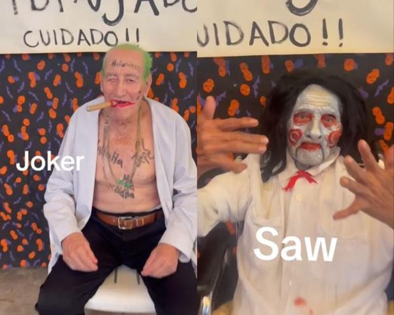 Adultos mayores sorprenden con disfraces de Halloween