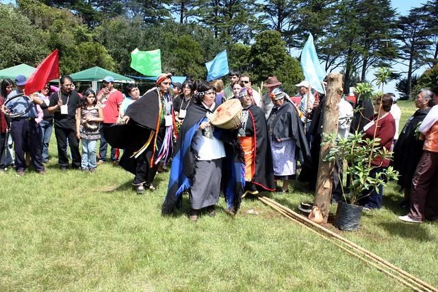 Ceremonia mapuche del nguillatún, parecido al que se hace en los Juegos Panamericanos