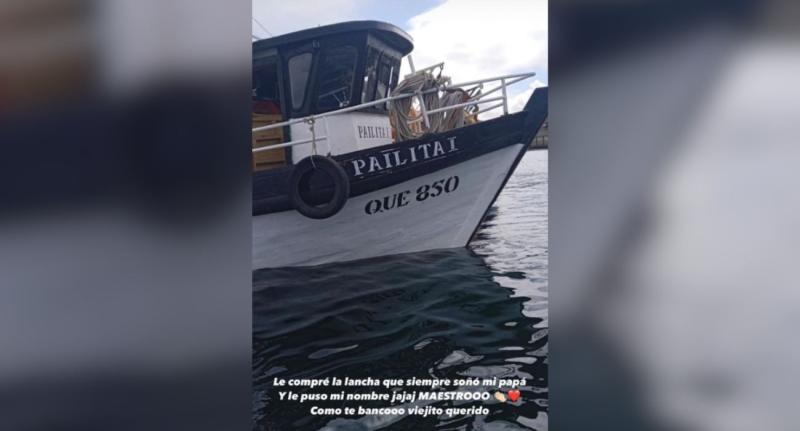 Pailita le compró un lancha a su papá
