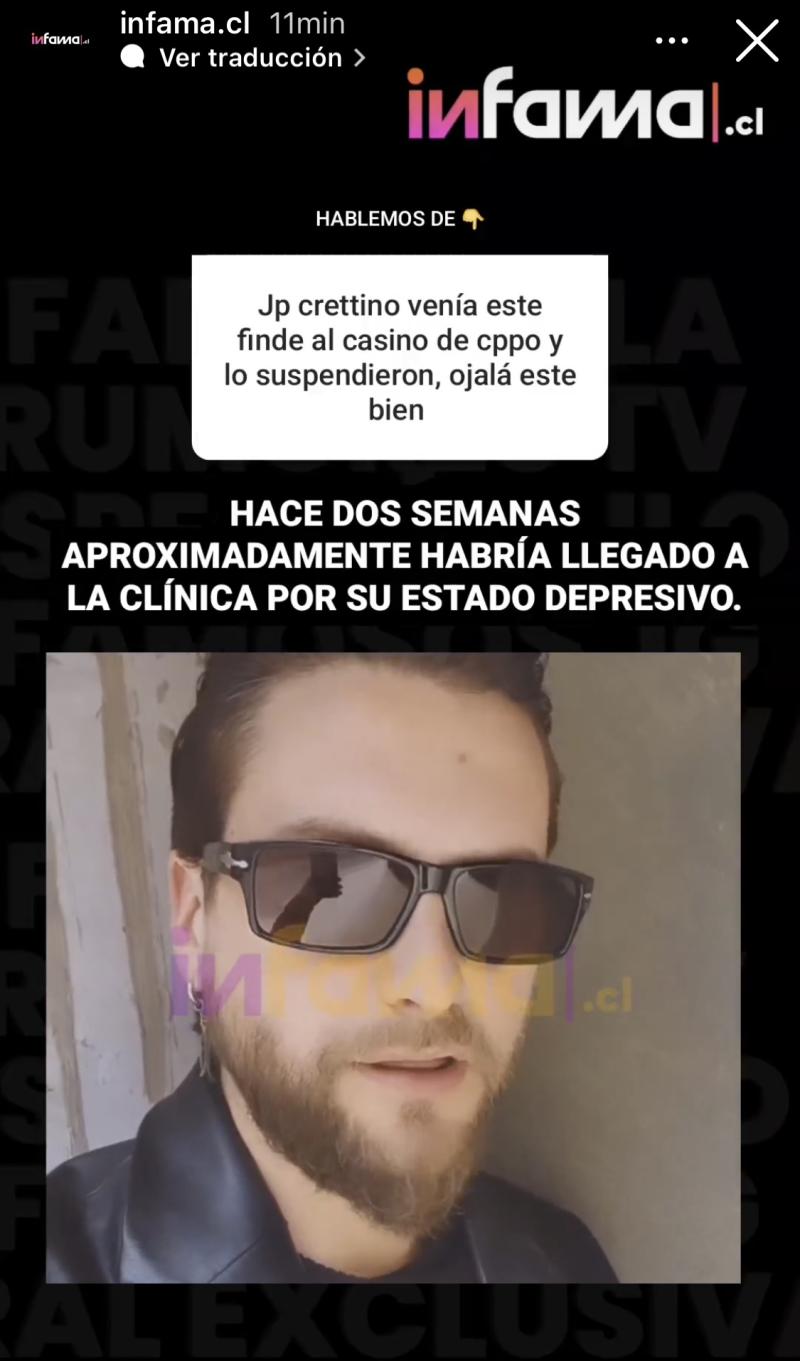 Reportan que Jean Philippe Cretton terminó en una clínica