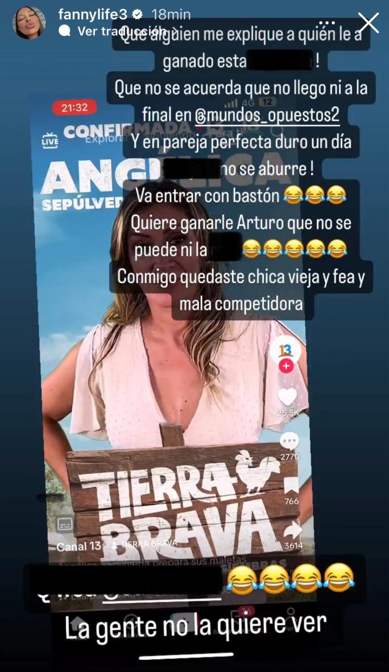 Fanny Cuevas ataca sin filtros a Angélica Sepúlveda