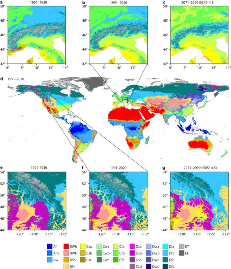 Nuevo mapa ambiental y temperaturas para el 2099 / Cortesía: Revista Nature