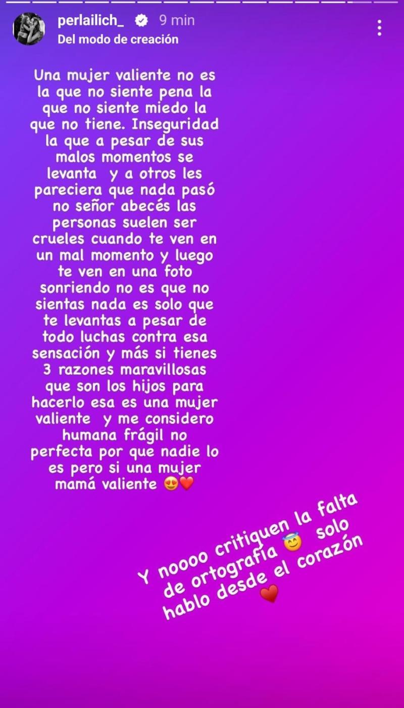 Perla Ilich y su complicado momento