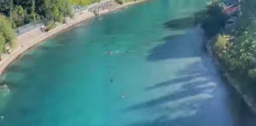 Río utilizado por trabajadores en Suiza