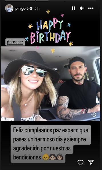 Saludo de Pinilla a Gissella Gallardo.