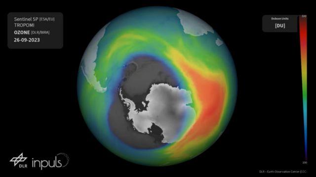 Imagen del agujero en la capa de ozono fue registrado por la Agencia Espacial Europea (ESA).