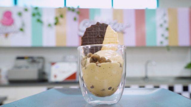 Un helado de café exquisito fue el resultado de la preparación de "El Gelatero"