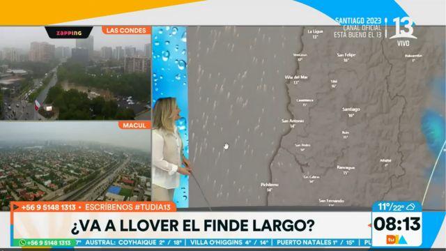Michelle Adam adelantó que podría llover este fin de semana largo