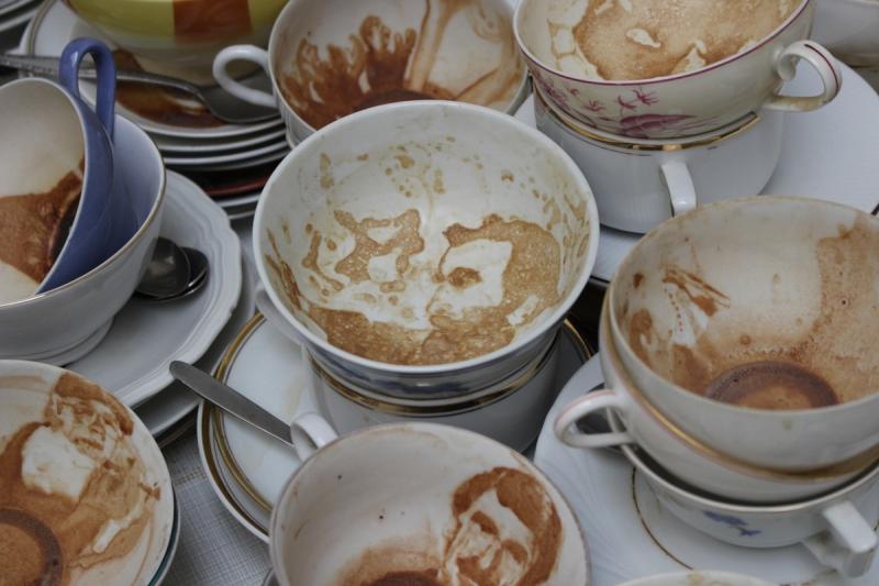 Hombre enseña técnica para no lavar platos sucios