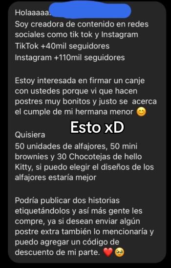 La inédita petición de una influencer