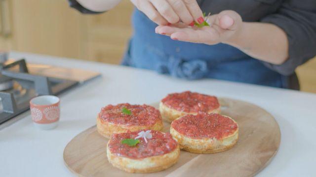 Mini tartaletas de yoghurt.