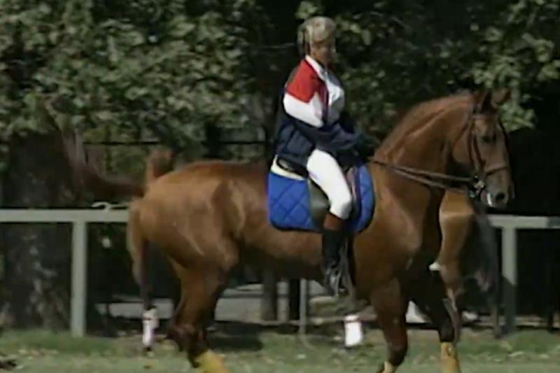 Marlene Arhens practicando para equitación