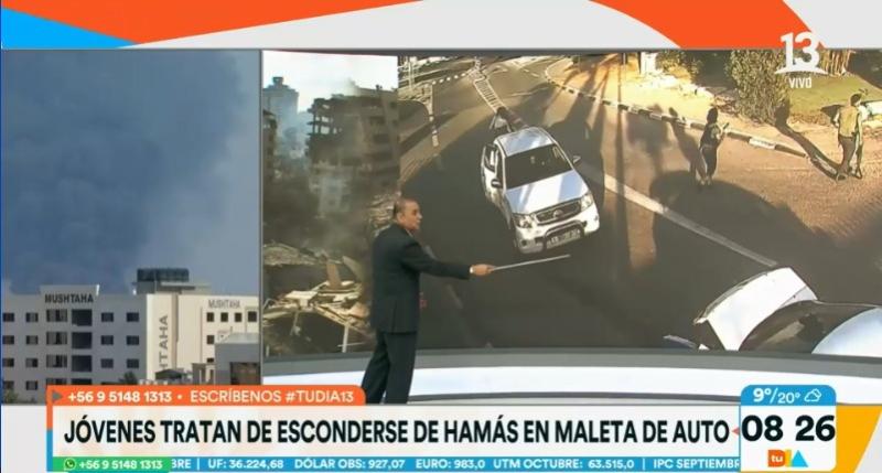 Impactante registro muestra a jóvenes tratando de esconderse de Hamás en maleta de auto