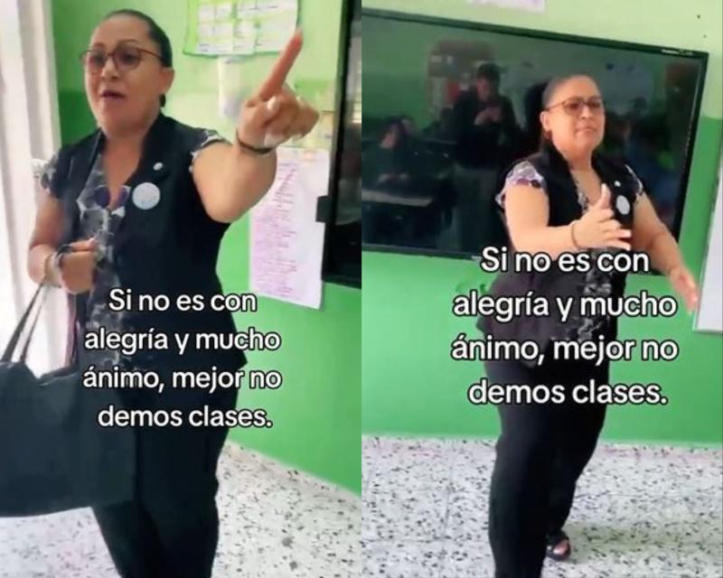 “Si no es con alegría, mejor no”: Profesora alegra a sus alumnos con baile improvisado antes de partir las clases