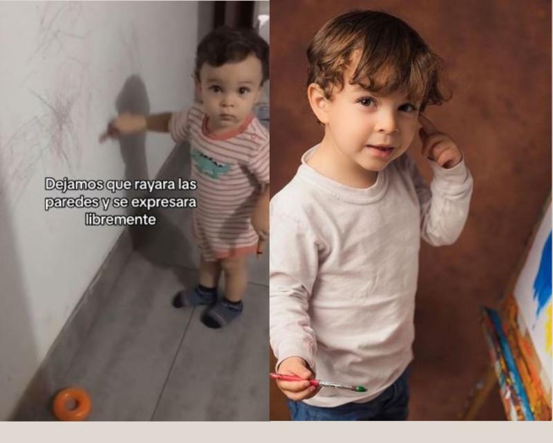 Pasó de rayar paredes a pintar cuadros: pequeño pintor sorprende en las redes sociales