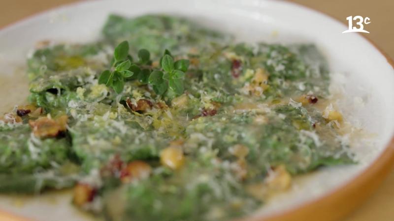 Ravioles de espinaca y ricota