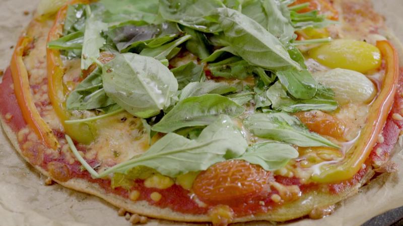 Pizza con base de quinoa