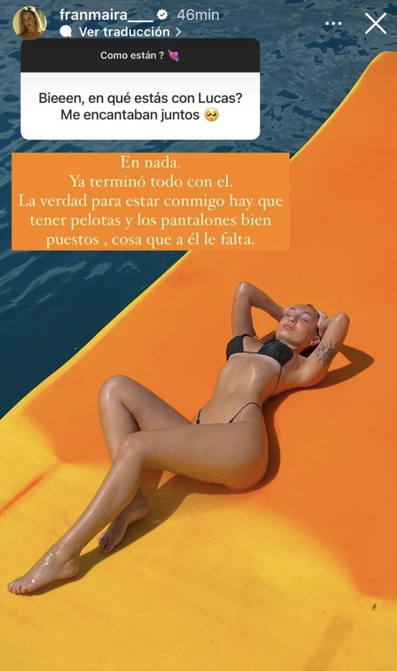 Fran Maira sobre su relación con Lucas Crespo