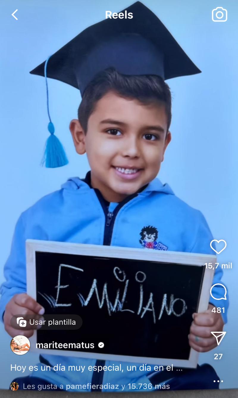 Hijo de Marité Matus y Arturo Vidal se graduó de kínder