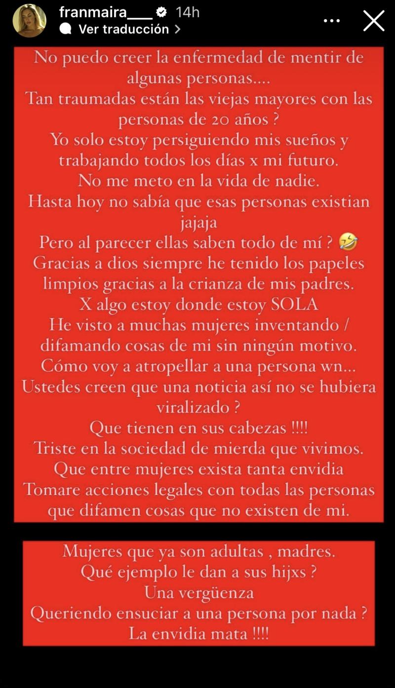 Fran Maira responde a grave acusación de Jenny Díaz