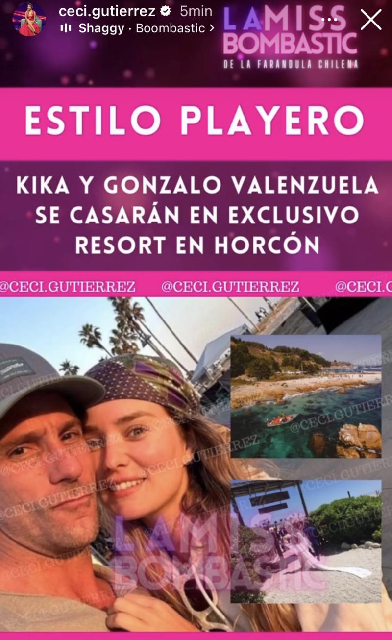 Kika Silva y Gonzalo Valenzuela tendría matrimonio estilo playero