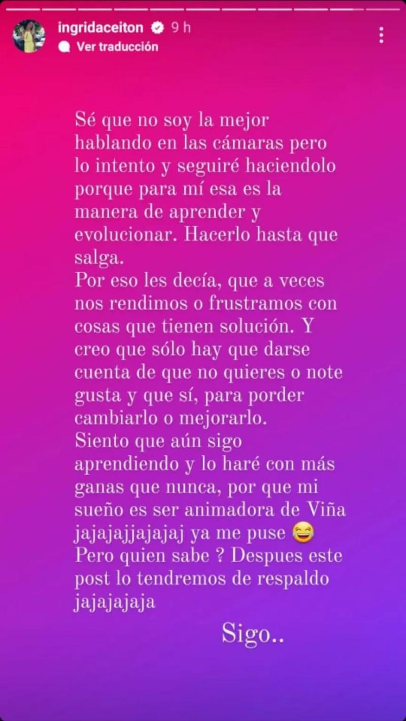 Reflexión de Ingrid Aceitón