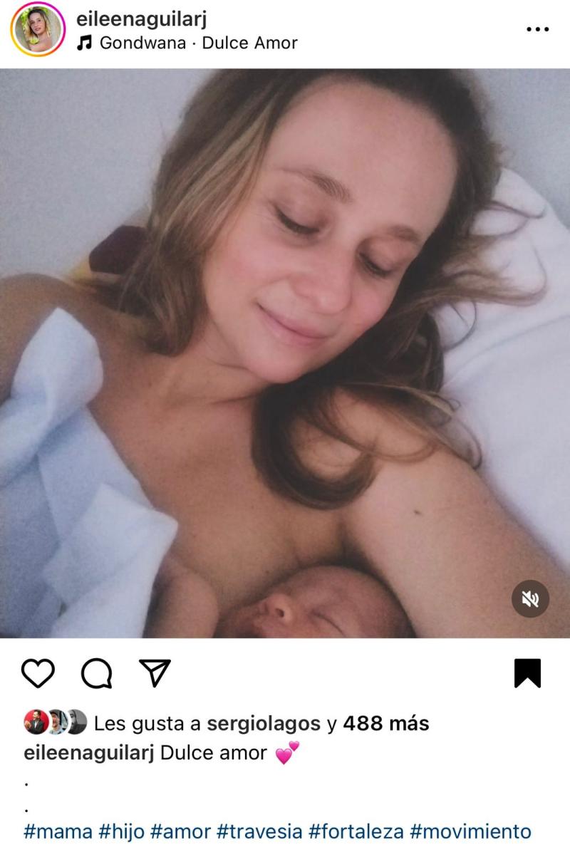 Eileen Aguilar se convirtió en madre