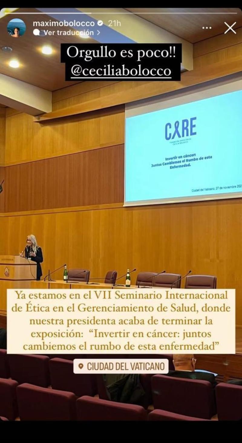 Máximo Bolocco muestra su orgullo por Cecilia Bolocco