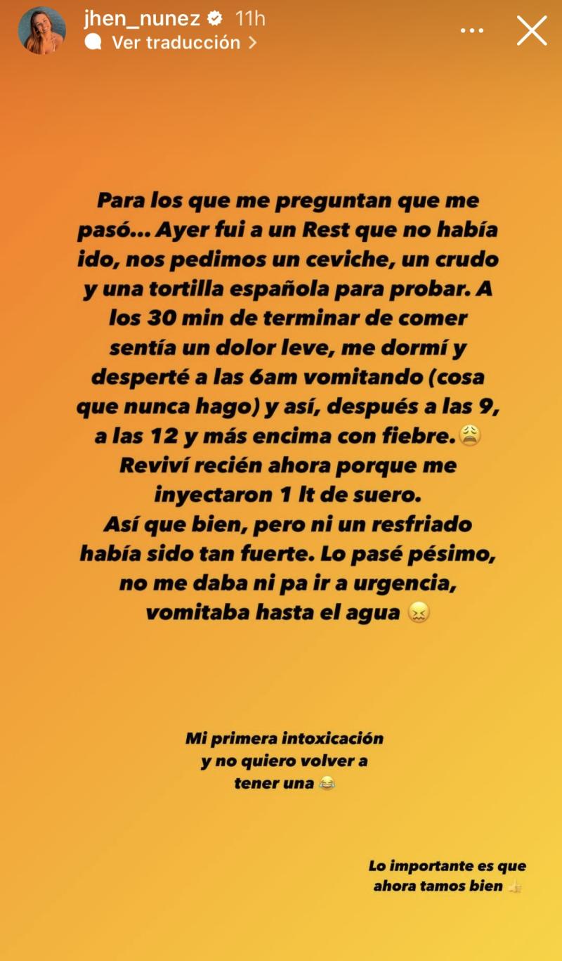 Jhendelyn Núñez sufrió complicación de salud