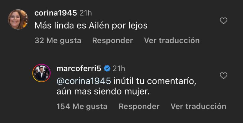 Marco Ferri saca la voz para defender a su novia en redes sociales
