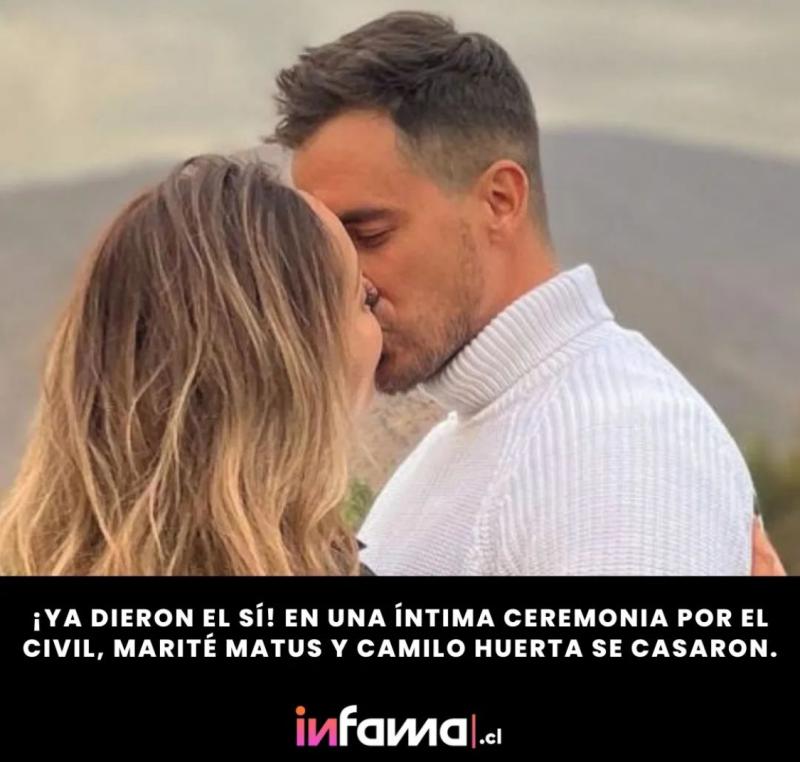 Marité Matus y Camilo Huerta se casaron por el civil