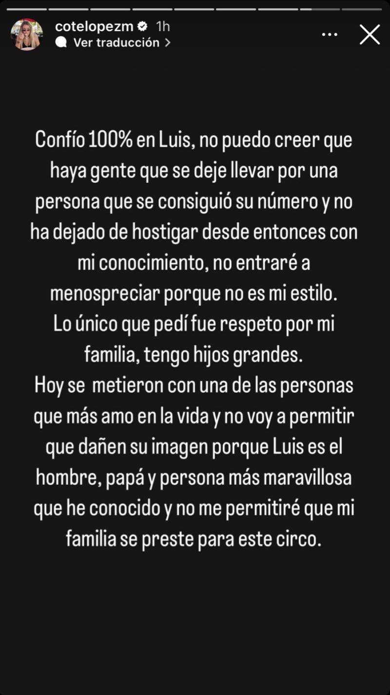 Coté López alza la voz tras rumores de infidelidad