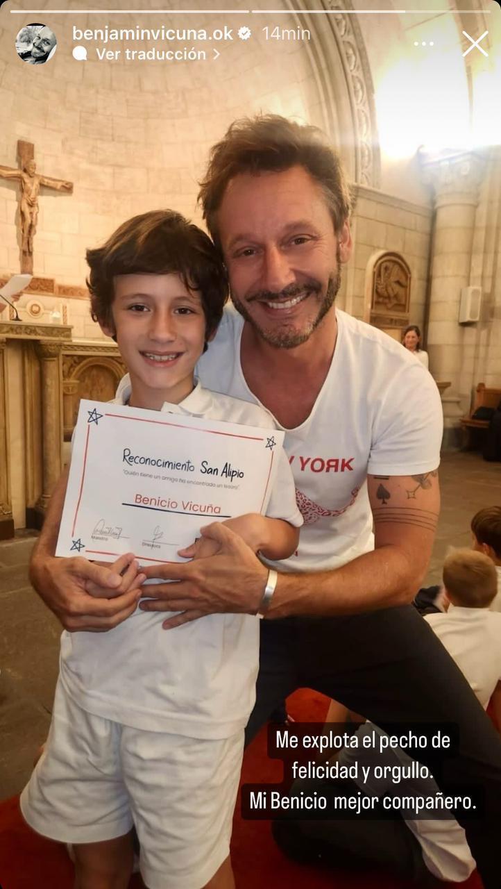 Benjamín Vicuña orgulloso de su hijo